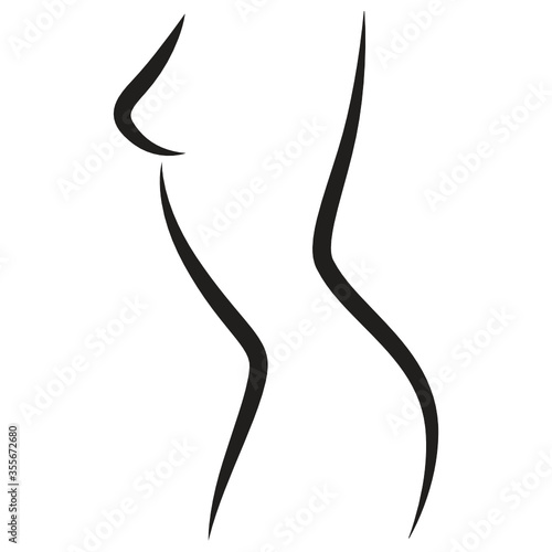 naked woman body, vector graphic design element