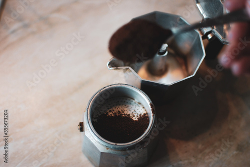 coffee maker with coffee beans
