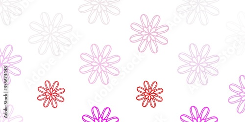 Light Pink, Yellow vector doodle texture with flowers. © Guskova