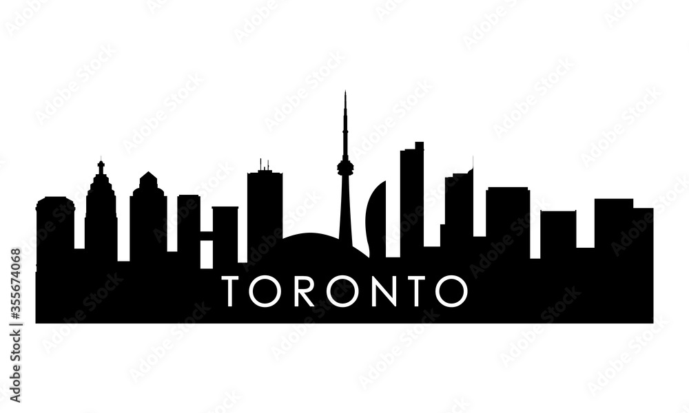 Toronto skyline silhouette. Black Toronto city design isolated on white background.