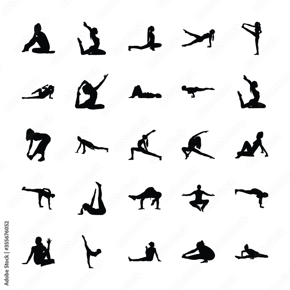
Yoga Filled Vector Pictograms 
