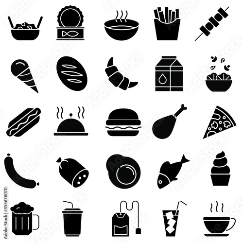 Food icon vector set. grocery illustration sign collecion. fast food symbol. 