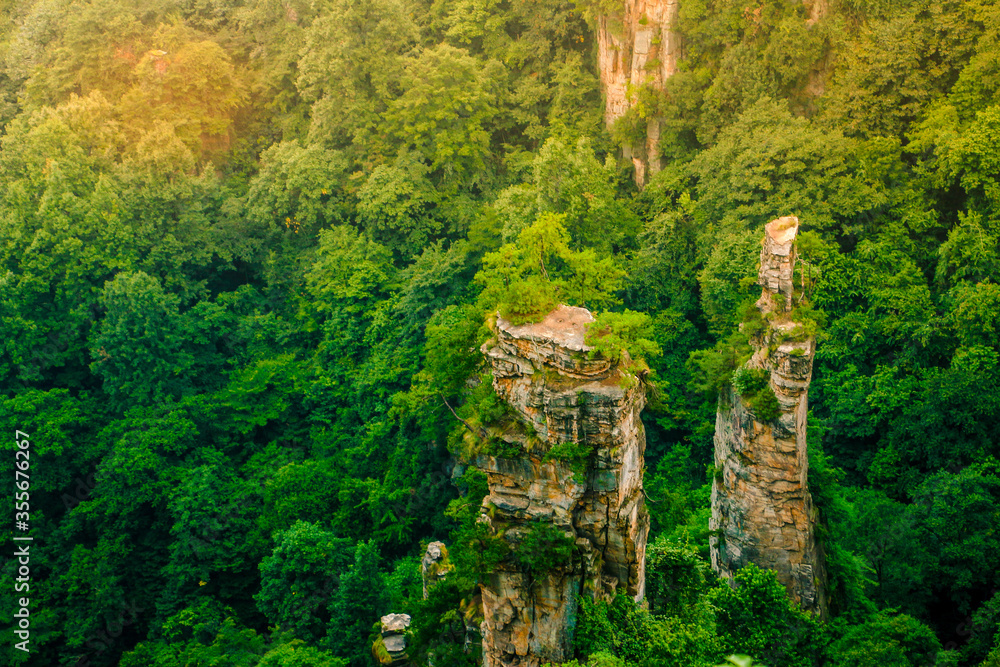 Tianzi mountain and Yunqing rock at Zhangjiajie national forest park,Wulingyuan,Hunan,China Tianzi mountain and Yunqing rock at Zhangjiajie national forest park,Wulingyuan,Hunan,China