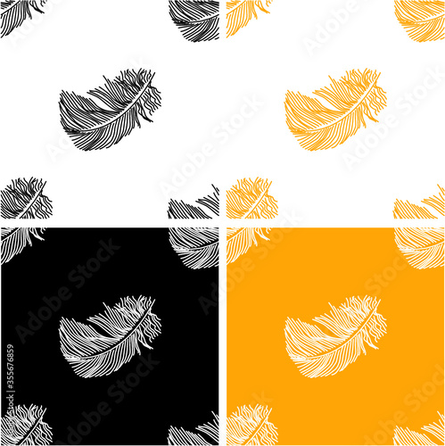 Feathers seamless vector pattern