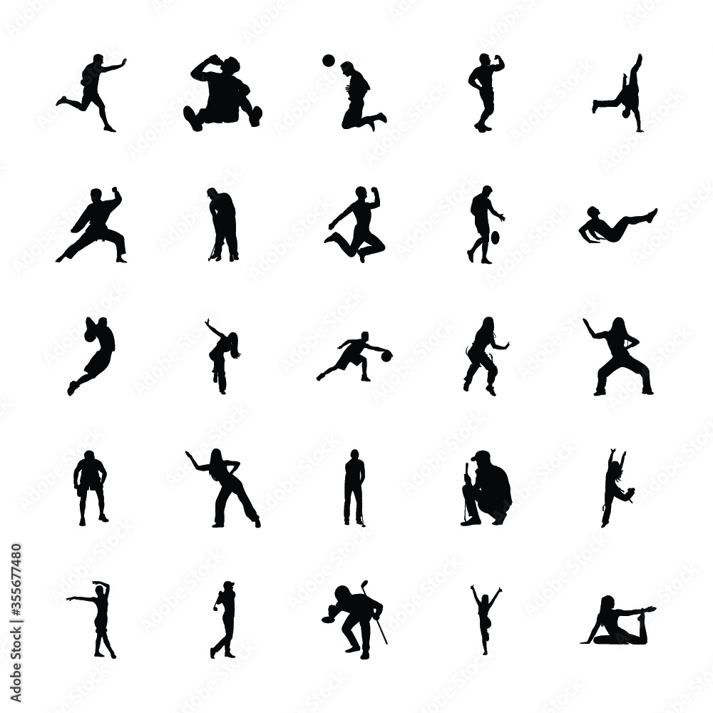 
Outdoor Sports Silhouettes Vectors Set 

