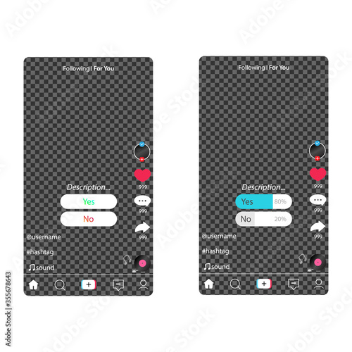 Questionnaire template for a popular social network. Voting.