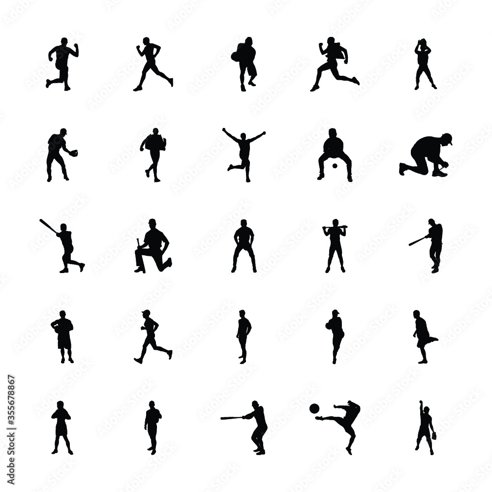 
Pack of Fitness Exercise Silhouettes Vectors 
