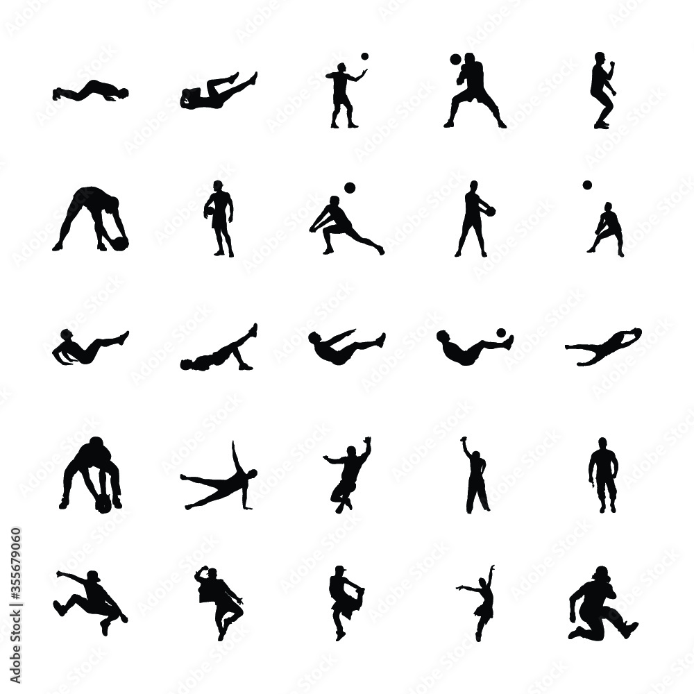 
Body Exercise Silhouettes Vectors Pack 
