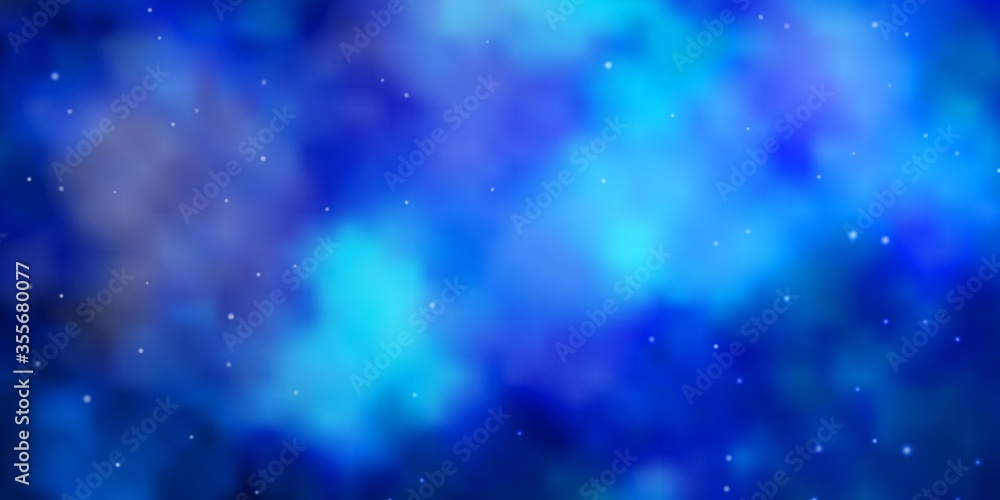 Light BLUE vector template with neon stars. Blur decorative design in simple style with stars. Design for your business promotion.