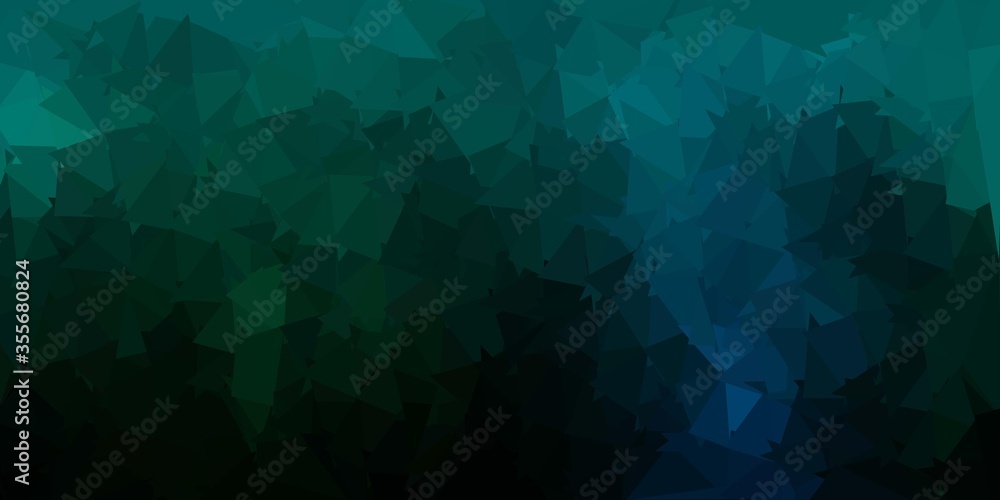 Obraz premium Dark green vector polygonal pattern.