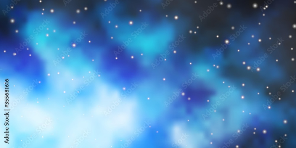 Dark BLUE vector texture with beautiful stars. Blur decorative design in simple style with stars. Theme for cell phones.