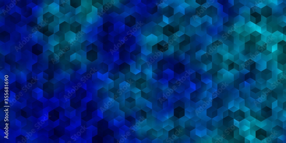Light BLUE vector layout with hexagonal shapes. Light BLUE vector layout with hexagonal shapes.