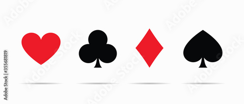 Set of vector playing card symbols isolated on white background. Vector illustration.