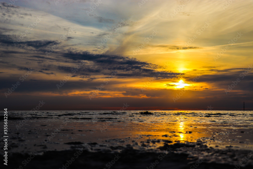 Obraz premium Sonnenuntergang Nordseeküste Germany