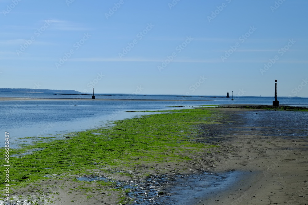 The bay of la Baule - le Pouliguen at low tide. 
may 2020 (town of la Baule in the west of France)