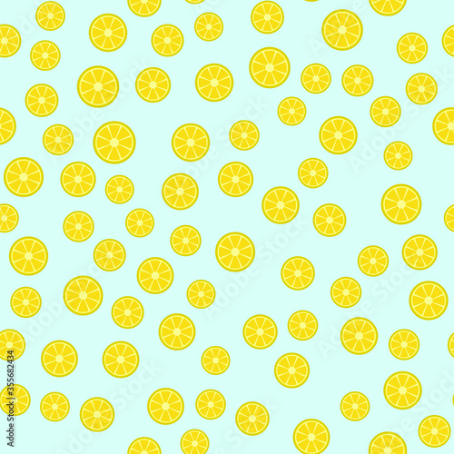 Seamless background of lemon fruit. Lemon flat style. Vector illustration. 