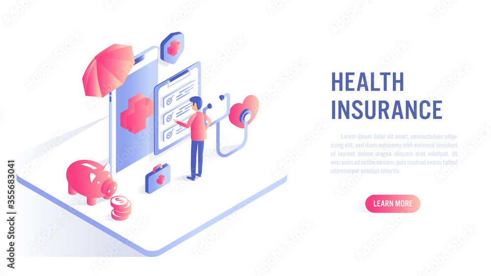 Health insurance online concept. Health insurance online concept.