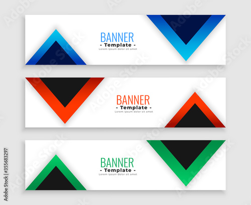 geometric triangle modern banners set of three Free Download geometric triangle modern banners set of three - GFXLoad