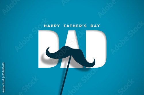 happy fathers day wishes card in papercut style design