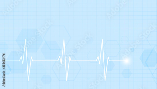 healthcare and medical background with heartbeat line