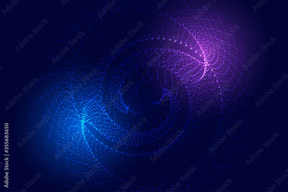 technology particles spiral background with glowing lights technology particles spiral background with glowing lights