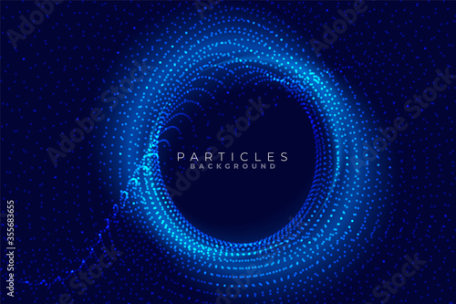 circular particles technology background with text space