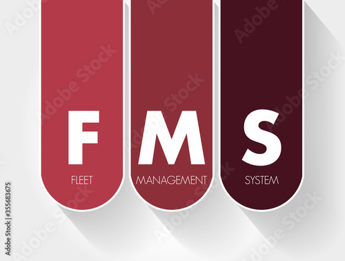 FMS - Fleet Management System acronym, business concept background
