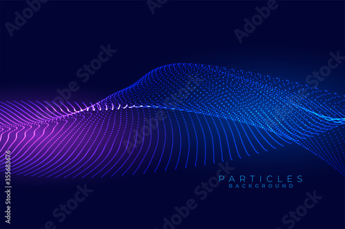digital particle flowing wave technology background design