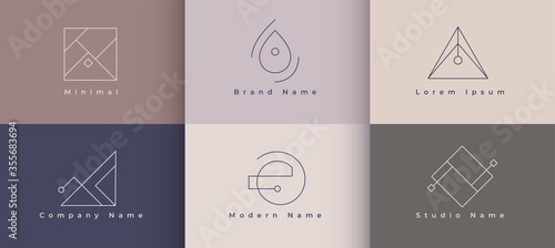 minimal logo designs set of six concept