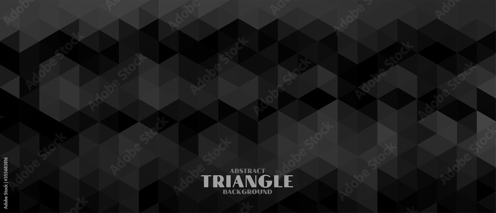 Obraz premium abstract dark triangle pattern wide banner design