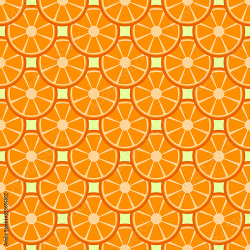 Seamless background of Orange fruit. Orange flat style. Vector illustration.