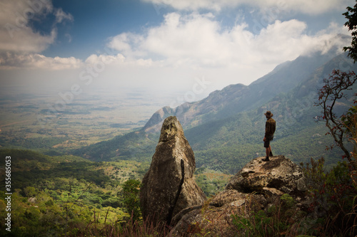 man on the top of mountain