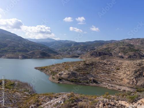 lake and mountains in the summer 