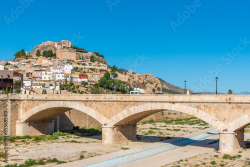 Lorca castle viewed from behind Guadalentin river, Spain photo