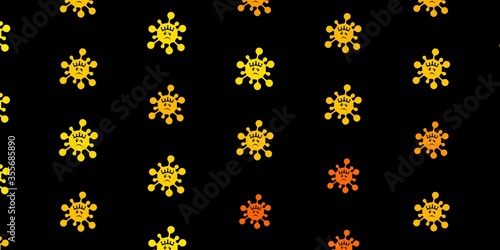 Dark yellow vector template with flu signs.