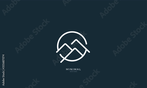 a line art icon logo of a Mountain