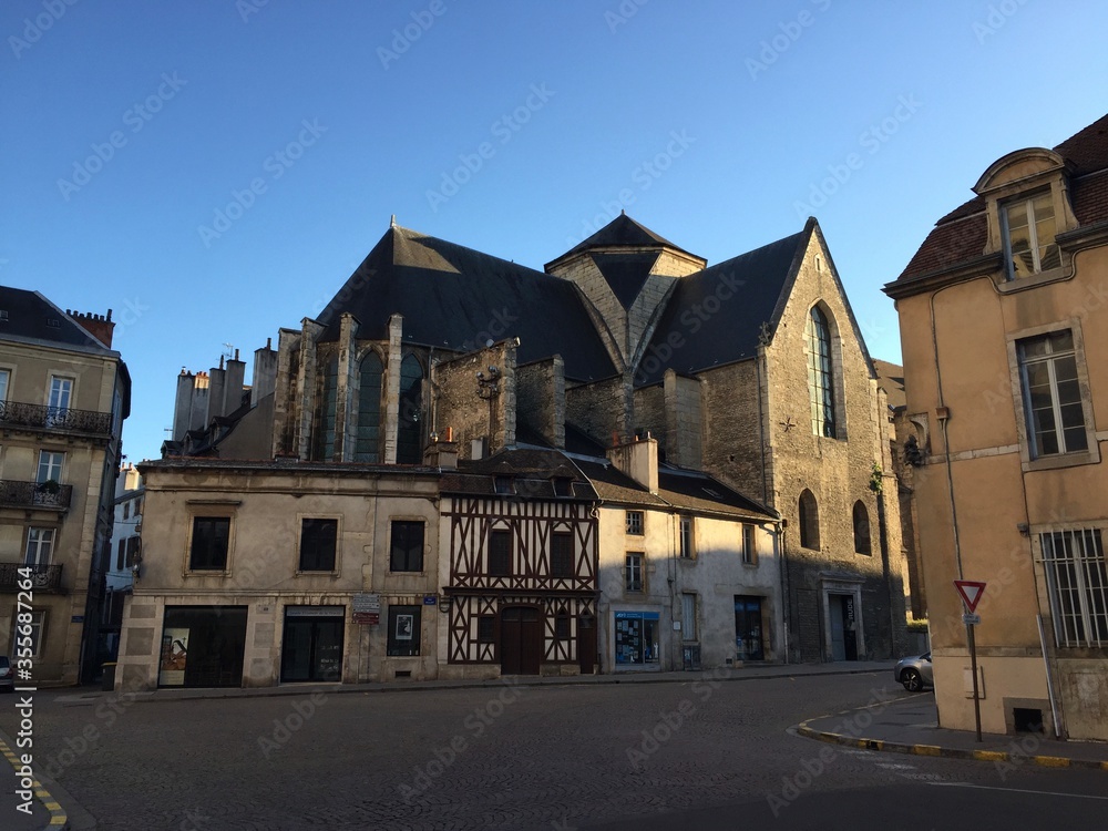 Traditional buildings in Dijon's historic old town - Burgundy, France