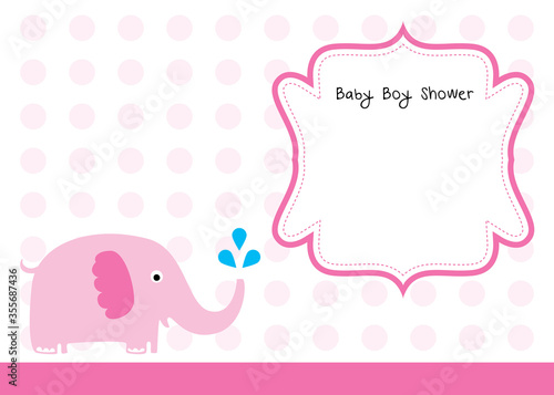 cute baby arrival announcement card with cute elephant graphic 