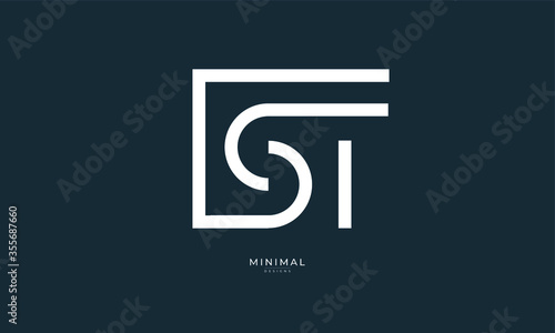 Alphabet letters icon logo ST photo