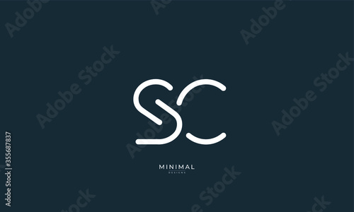 Alphabet letters icon logo SC photo