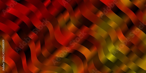 Light Orange vector background with bent lines. Abstract illustration with bandy gradient lines. Pattern for commercials, ads.