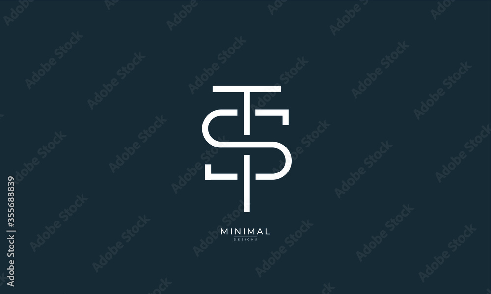 Alphabet letters icon logo ST or TS Alphabet letters icon logo ST or TS