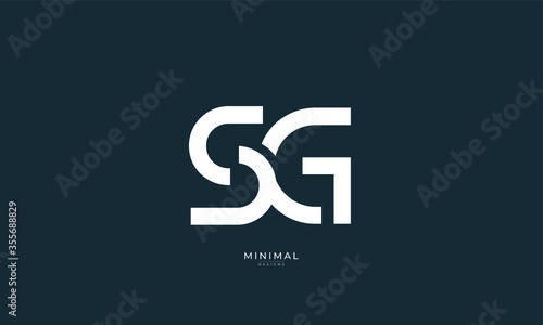 Alphabet letters icon logo SG