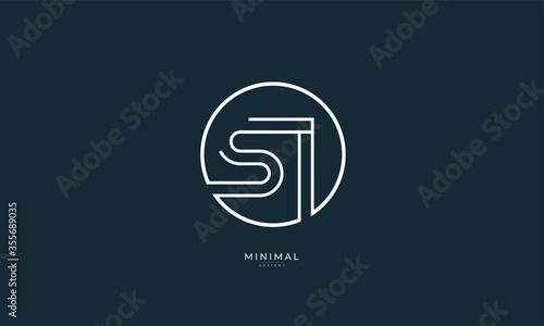 Alphabet letters icon logo SI