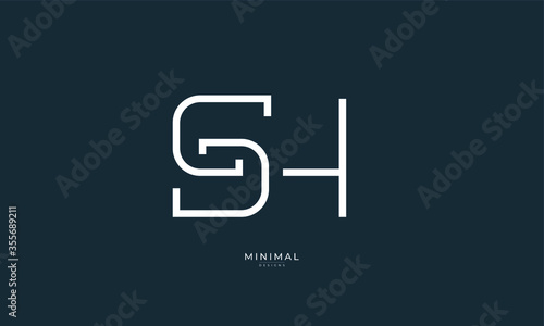 Alphabet letters icon logo SH