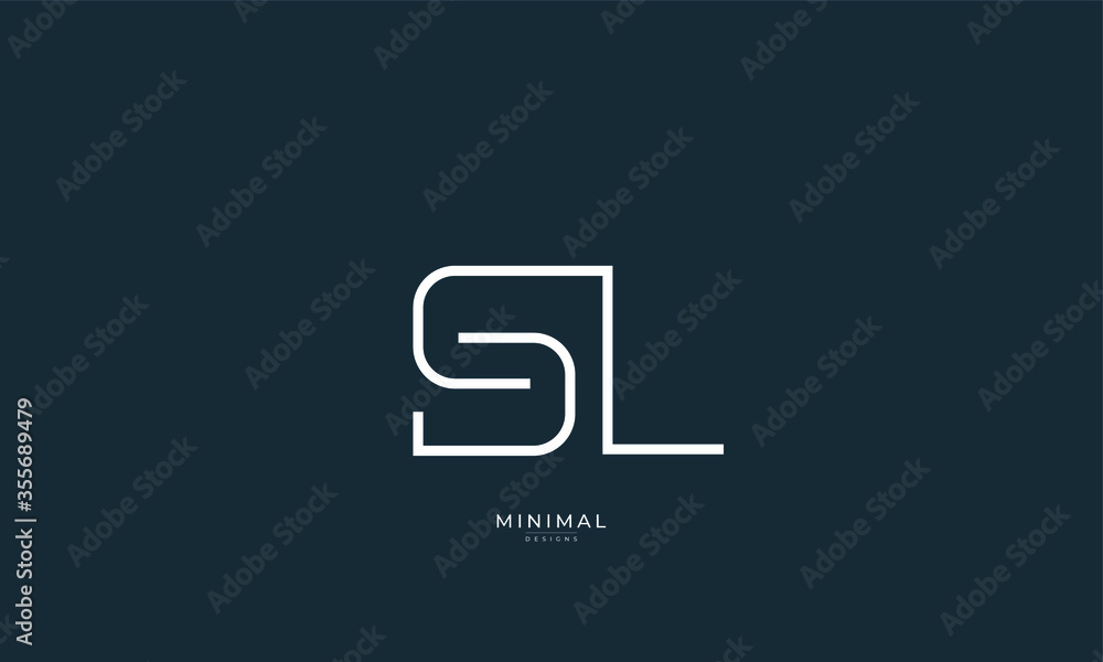 Alphabet letters icon logo SL Alphabet letters icon logo SL