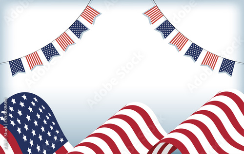 Usa flag and banner pennant vector design