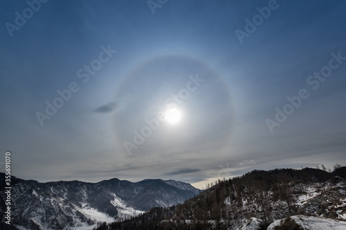 A sun halo over Altay mountains © gumbao