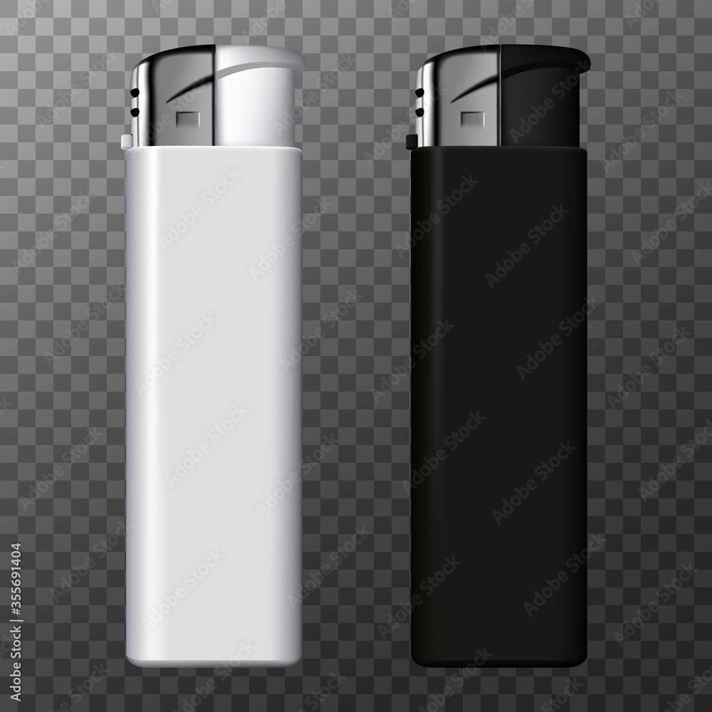 Lighter. Realistic lighter isolated on transparent background. Vector promotional mockup Lighter. Realistic lighter isolated on transparent background. Vector promotional mockup