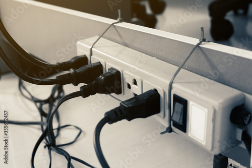 many plug put with Socket outlet show that have over load with electricity